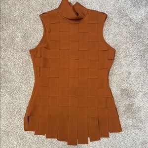 Sleeveless Brown Woven Top